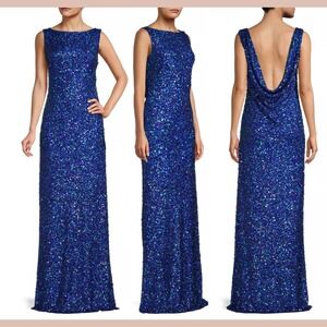 organza mesh maxi dress Deep-V Cutout Mesh Maxi Dress